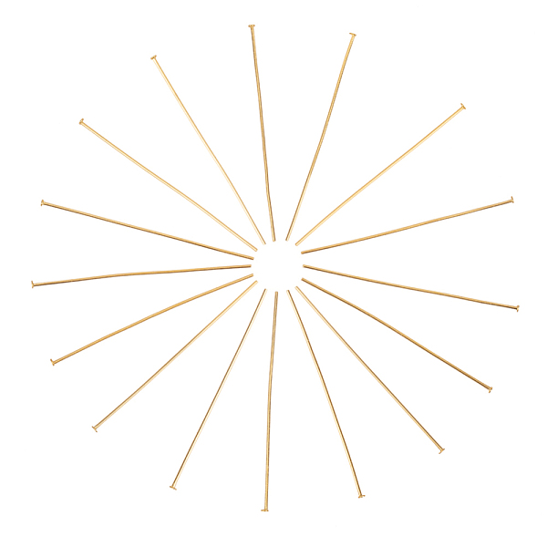 

PandaHall 304 Stainless Steel Flat Head Pins, Golden, 50x0.7mm, 21 Gauge, Head: 2mm 304 Stainless Steel