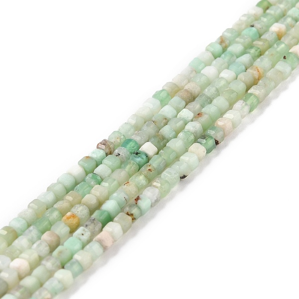 

PandaHall Natural Chrysoprase Beads Strands, Faceted, Cube, 2x2x2mm, Hole: 0.6mm, about 152pcs/strand, 15.47 inch(39.3cm) Chrysoprase Cube