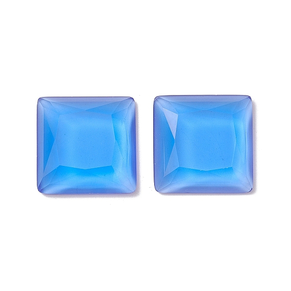 

PandaHall Glass Cabochons, Square, Dodger Blue, 25x25x7mm Glass Square