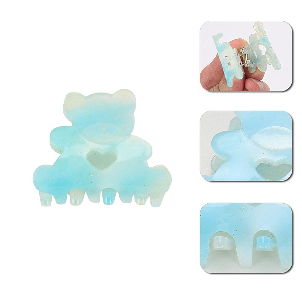 クマのプラスチック爪ヘアクリップ