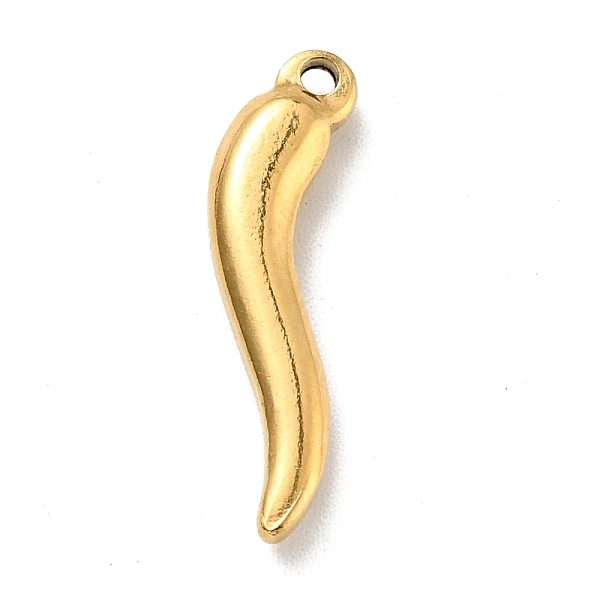 

PandaHall Vacuum Plating 201 Stainless Steel Machine Polishing Pendants, Horn of Plenty, Italian Horn Cornicello, Golden, 20x5.5x3mm, Hole...