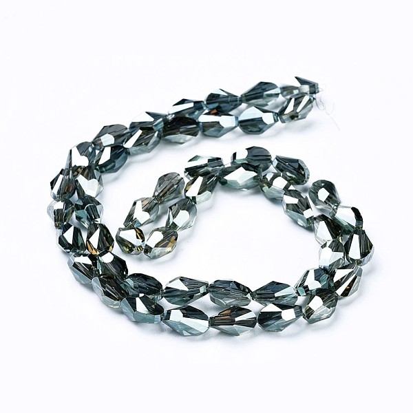 

PandaHall Electroplate Glass Beads Strands, Full Rainbow Plated, Faceted, Teardrop, Dark Slate Gray, 11~12x7.5x7.5~8mm, Hole: 1.4mm, about...