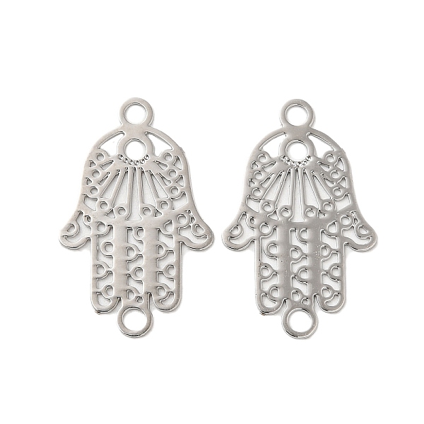 

PandaHall Rack Plating Brass Connector Charms, Etched Metal Embellishments, Long-Lasting Plated, Religion Hamsa Hand Links, Platinum...