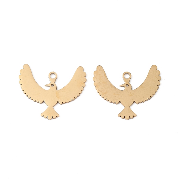 

PandaHall 304 Stainless Steel Pendants, Bird Charm, Real 18K Gold Plated, 25.5x22x1mm, Hole: 1.8mm 304 Stainless Steel Bird