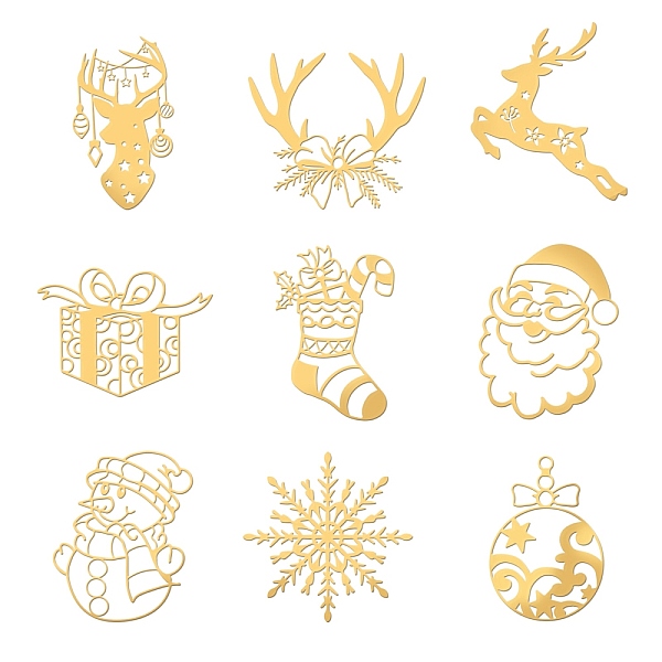 

PandaHall Olycraft 9Pcs 9 Styles Custom Carbon Steel Self-adhesive Picture Stickers, Golden, Wing Pattern, 40x40mm, about 1pc/style Carbon...