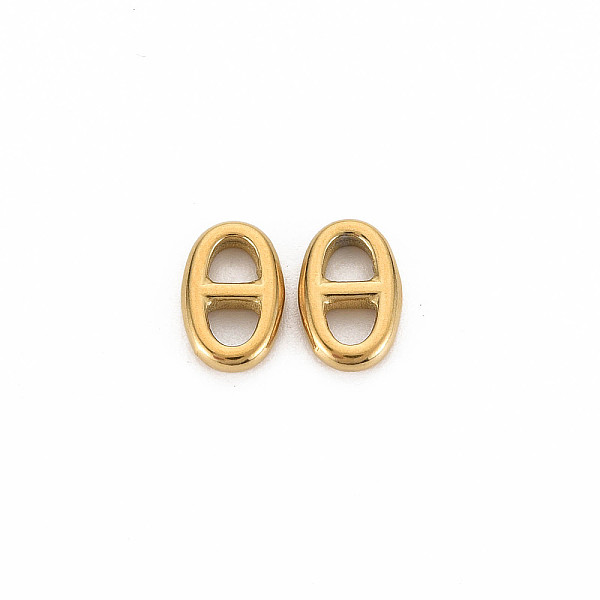 

PandaHall Ion Plating(IP) 304 Stainless Steel Connector Charms, Oval, Real 14K Gold Plated, 10x6.5x2mm, Hole: 2.5mm 304 Stainless Steel Oval
