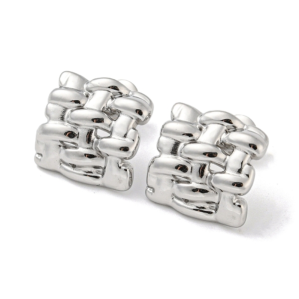 

PandaHall 304 Stainless Steel Stud Earrings, Curved Square, Stainless Steel Color, 15x15.5mm 304 Stainless Steel Square
