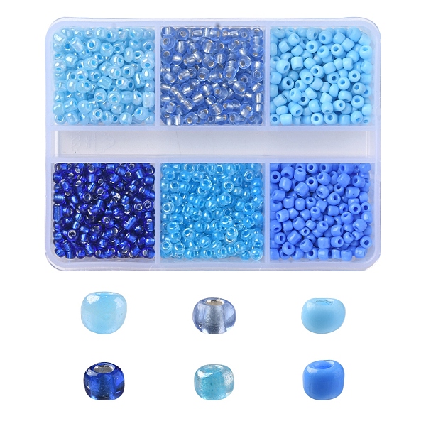 

PandaHall 936Pcs 6 Style Glass Seed Round Beads, Opaque & Transparent & Silver Lined Colors, Small Craft Beads for DIY Jewelry Making, Blue...