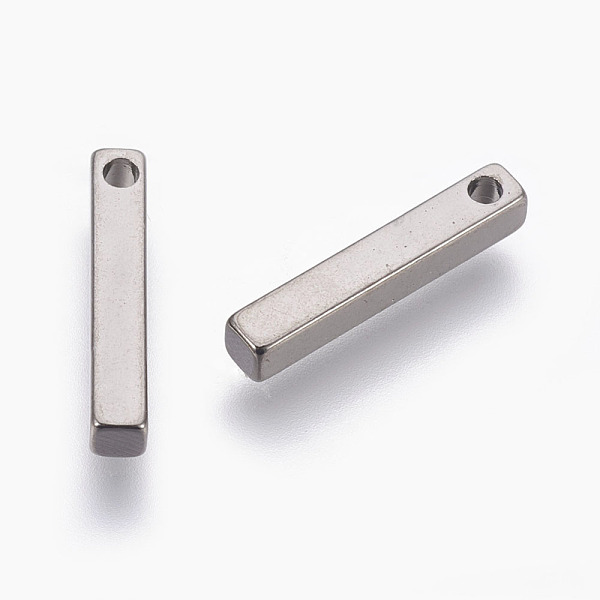 

PandaHall Brass Charms, Cuboid, Gunmetal, 15x2.5x2.5mm, Hole: 1.4mm Brass Cuboid
