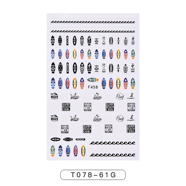 

PandaHall Nail Art Stickers Decals, Self Adhesive, for Nail Tips Decorations, Colorful, Word, 122x76mm Paper Word Multicolor