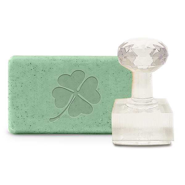 

PandaHall CRASPIRE Acrylic Soap Stamp Four Leaf Clover St. Patrick's Day Soap Stamp Handmade with Handle 1.57" Soap Embossing Stamp for...