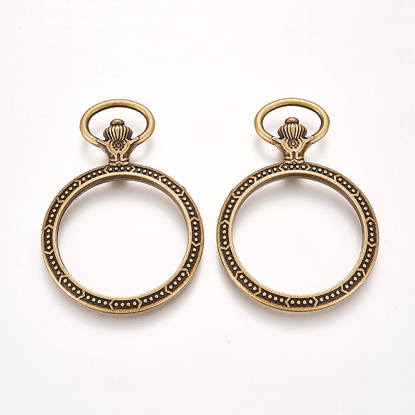 

PandaHall Alloy Open Back Bezel Pendants, For DIY UV Resin, Epoxy Resin, Pressed Flower Jewelry, Ring, Antique Bronze, 54x38x6mm, Hole...