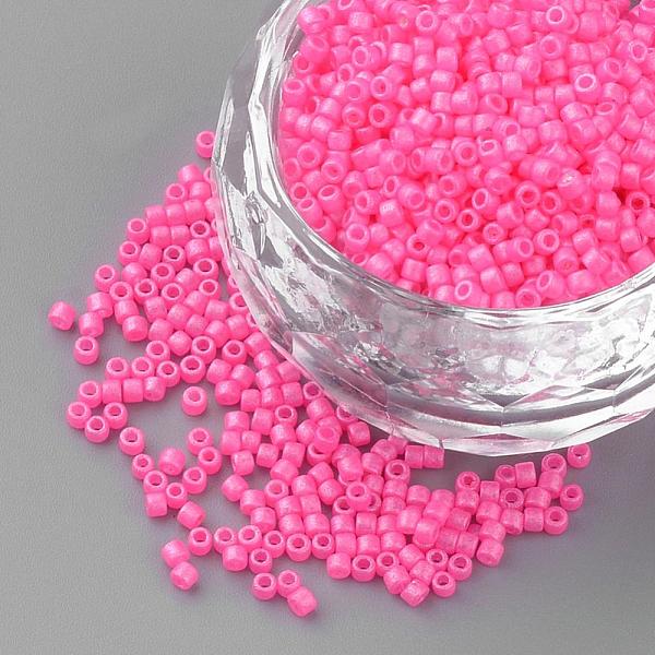 

PandaHall Baking Paint Cylinder Seed Beads, Uniform Size, Matte Style, Hot Pink, 1~1.5x1.5~2mm, Hole: 0.5mm, about 50g/bag, about...