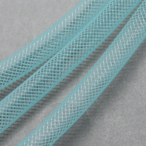 

PandaHall Plastic Net Thread Cord, Light Sky Blue, 8mm, 30Yards Plastic Blue