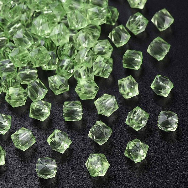 

PandaHall Transparent Acrylic Beads, Faceted, Square, Light Green, 5.5x5.5x5.5mm, Hole: 1.8mm, about 4485pcs/500g Acrylic Square