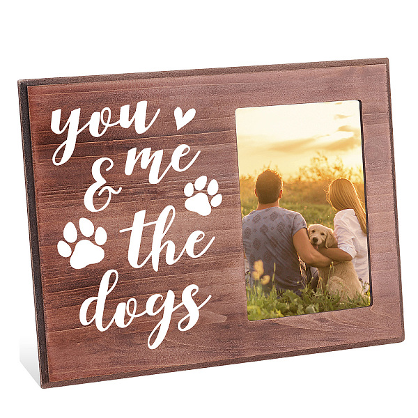 

PandaHall MDF Wood Photo Frames, for Tabletop Display Photo Frame, Rectangle, Word, 195x255x12mm Wood Word