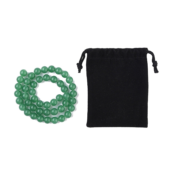 PandaHall 1 Strand Natural Green Aventurine Beads Strands, Round, Dyed, 8mm, Hole: 1mm, about 48pcs/strand, 15.7 inch Green Aventurine Round