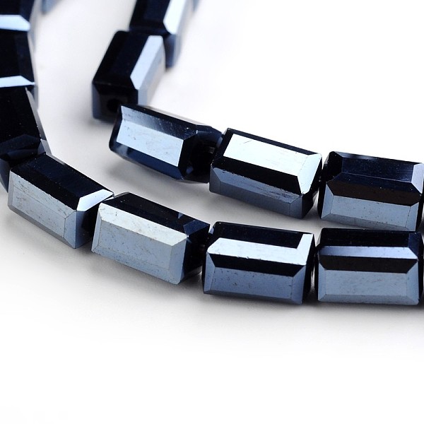

PandaHall Full Plated Faceted Cuboid Electroplate Glass Beads Strands, Hematite Plated, 8x4x4mm, Hole: 1mm, about 50pcs/strand, 16 inch...