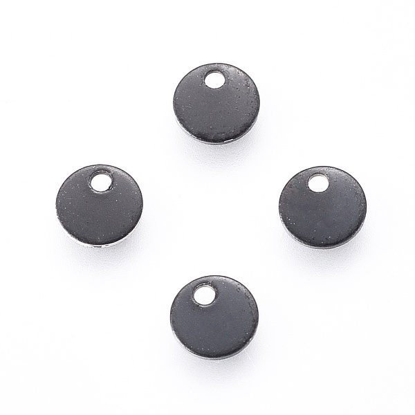 

PandaHall 304 Stainless Steel Stamping Blank Tag Charms, Flat Round, Electrophoresis Black, 4x0.4mm, Hole: 0.8mm 304 Stainless Steel Flat...