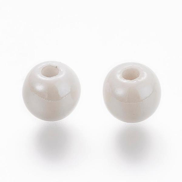 Pearlized Handgefertigten Porzellan Runde Perlen