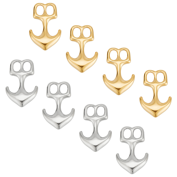 

PandaHall UNICRAFTALE 6Pcs 2 Colors 304 Stainless Steel Anchor Charm Anchor Hook Clasps Metal Anchor Charms Cord End Connector Clasp for...
