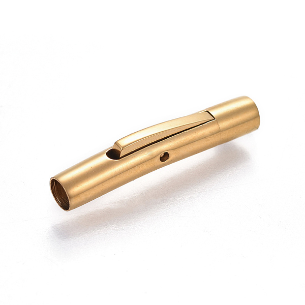 

PandaHall 304 Stainless Steel Bayonet Clasps, Tube, Golden, 23x4mm, Hole: 3mm 304 Stainless Steel