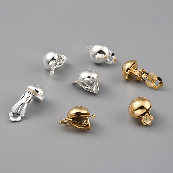 

PandaHall Brass Clip-on Earring Findings, Mixed Color, 19x12x14mm, Hole: 1.8mm Brass