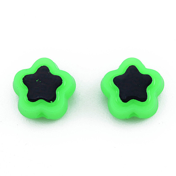 

PandaHall Plating Opaque Acrylic Beads, Metal Enlaced, Star, Lime, 9.5x10x5mm, Hole: 1.6mm, about 1850pcs/500g Acrylic Star Green