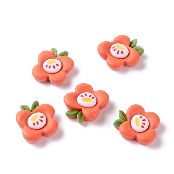 

PandaHall Resin Cabochons, Flower, Orange, 26x20x7mm Resin Flower Orange