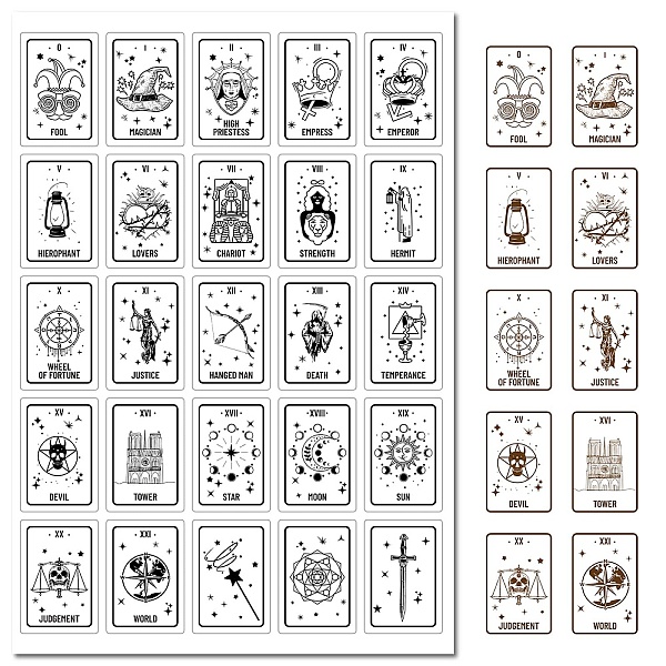 

PandaHall CRASPIRE Tarot Cards Clear Rubber Stamp Magic Star Skull Moon Phase Sun Compass Transparent Silicone Seals Stamp for Journaling...