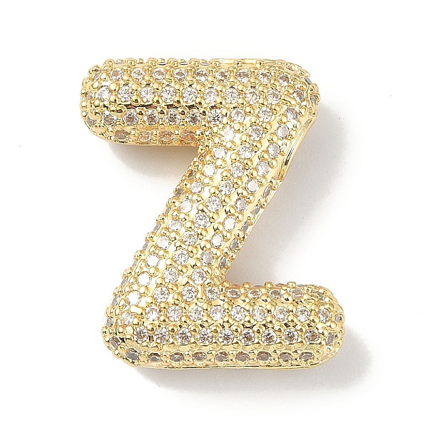 

PandaHall Rack Plating Brass Micro Pave Cubic Zirconia Pendants, Real 18K Gold Plated, Lead Free & Cadmium Free, Letter, Letter Z..., Clear