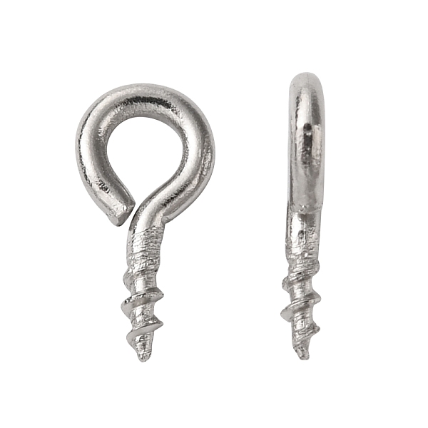 

PandaHall 304 Stainless Steel Screw Eye Pin Peg Bails, For Half Drilled Beads, Stainless Steel Color, 8x4x1mm, Hole: 2mm 304 Stainless Steel
