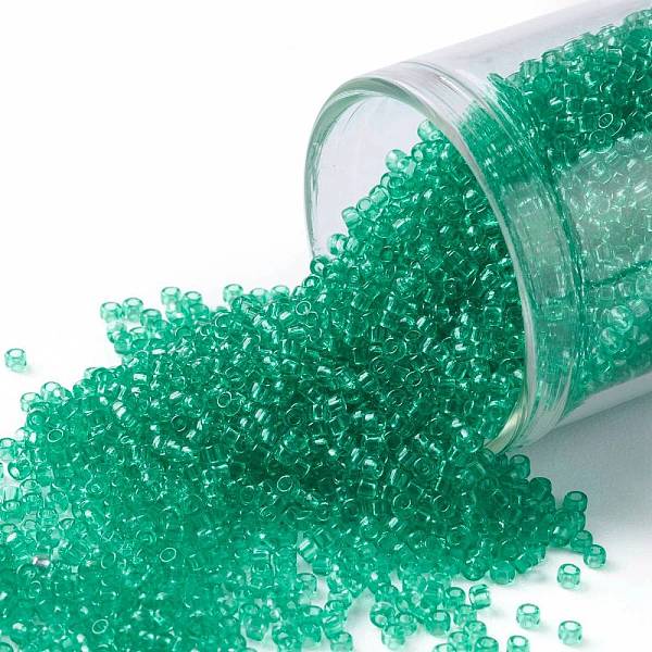 

PandaHall TOHO Round Seed Beads, Japanese Seed Beads, (72) Transparent Beach Glass Green, 15/0, 1.5mm, Hole: 0.7mm, about 3000pcs/bottle...