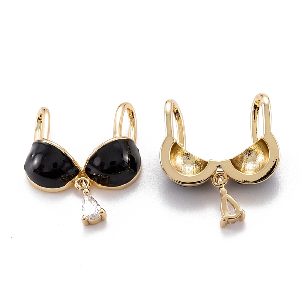 

PandaHall Real 18K Gold Plated Brass Micro Pave Clear Cubic Zirconia Pendants, with Enamel, Long-Lasting Plated, Swimwear, Black...