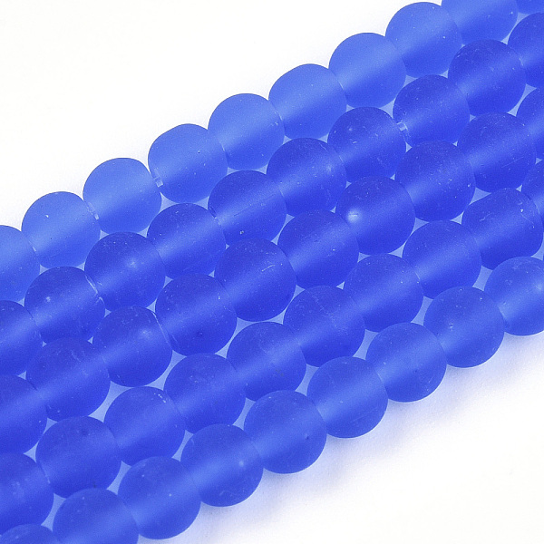 

PandaHall Transparent Glass Beads Strands, Frosted, Round, Royal Blue, 4~4.5mm, Hole: 0.8mm, about 97~99pcs/strand, 14.76 inch~14.96 inch...