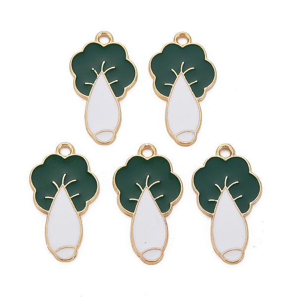 

PandaHall Alloy Enamel Pendants, Cadmium Free & Lead Free, Light Gold, Chinese Cabbage, Green, 26.5x15x1.5mm, Hole: 1.8mm Alloy+Enamel...