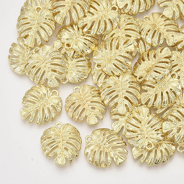 

PandaHall Alloy Pendants, Tropical Leaf Charms, Monstera Leaf, Light Gold, 21.5x19x3mm, Hole: 1.8mm Alloy Leaf