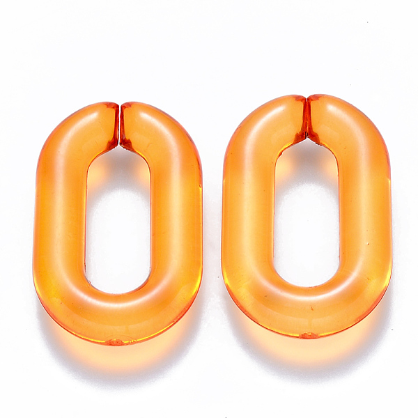 

PandaHall Transparent Acrylic Linking Rings, Quick Link Connectors, for Cable Chains Making, Oval, Orange, 31x19.5x5.5mm, Inner Diameter...