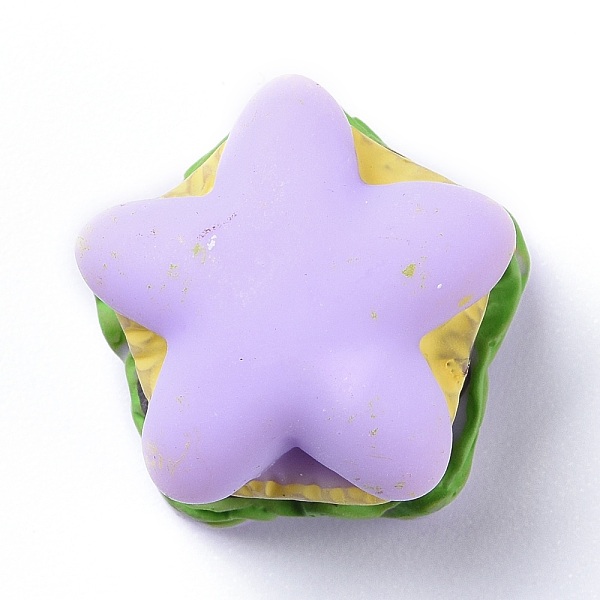 

PandaHall Resin Cabochons, Hamburger, Lilac, 20x21x17mm Resin Food Purple