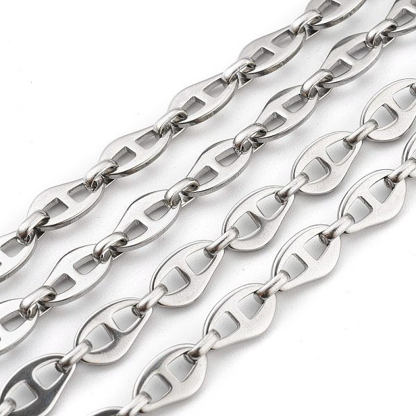 

PandaHall 304 Stainless Steel Link Chains, Unwelded, Stainless Steel Color, Link: 13.5x7.5x1mm, Oval: 6x4.5x2mm 304 Stainless Steel