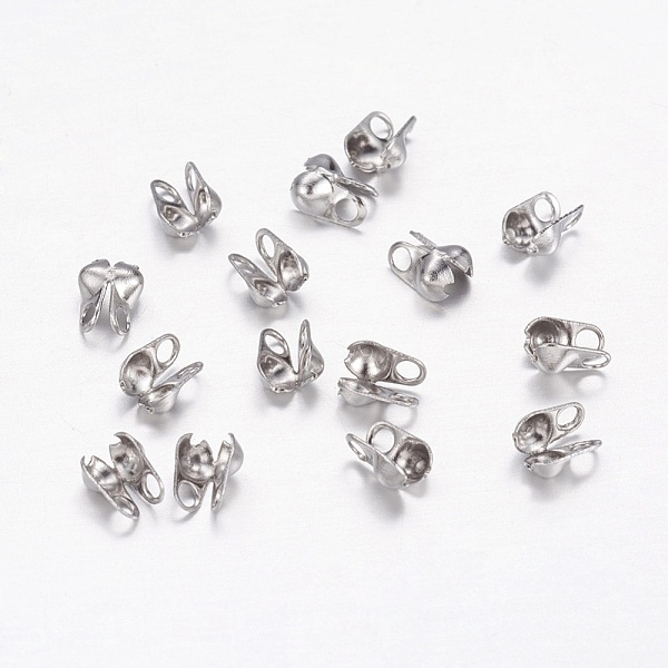 

PandaHall 304 Stainless Steel Bead Tips, Calotte Ends, Clamshell Knot Cover, Stainless Steel Color, 4x1.5mm, Hole: 1mm, Inner Diameter...
