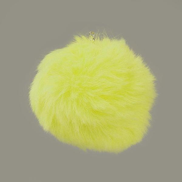 

PandaHall Handmade Faux Rabbit Fur Pom Pom Ball Covered Pendants, Fuzzy Bunny Hair Balls, with Elastic Fiber, Yellow, 55~74mm, Hole: 5mm...