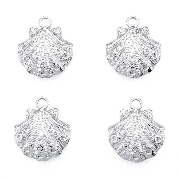 

PandaHall 201 Stainless Steel Pendants, Shell Shape, Stainless Steel Color, 17.5x15x3mm, Hole: 2mm 201 Stainless Steel Shell Shape