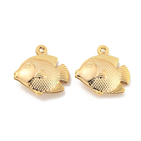 

PandaHall Brass Pendants, Real 18K Gold Plated , Fish, 18x17.5x5mm, Hole: 1mm Brass Fish Gold