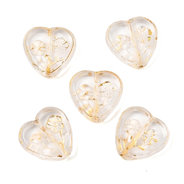 Baking Paint and Golden Metal Enlaced Glass Beads