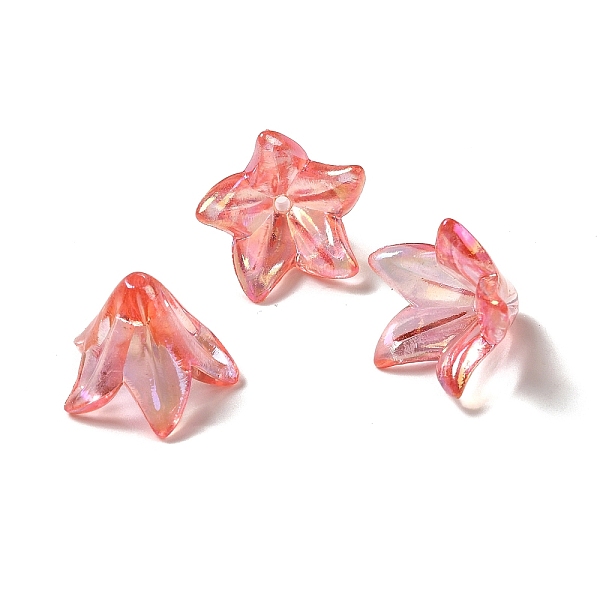 

PandaHall Transparent Acrylic Bead Caps, Lily Flower, Indian Red, 16x12mm, Hole: 1.2mm, 825pcs/500g Acrylic