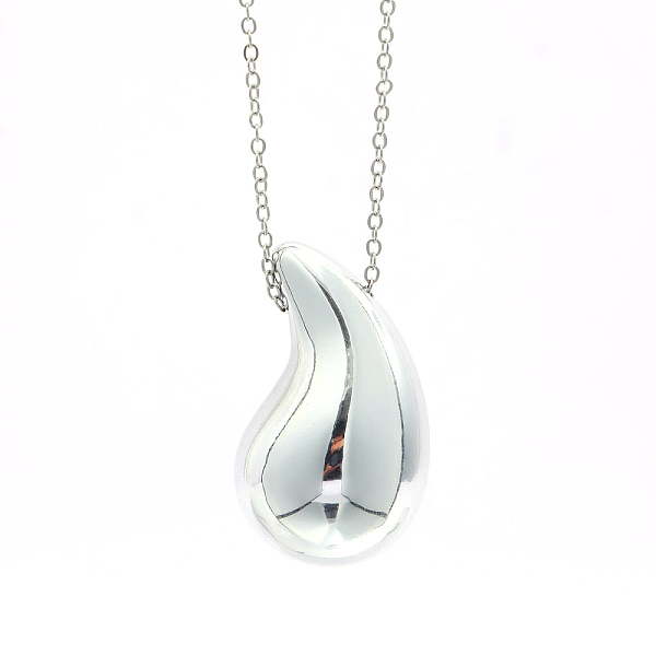 

PandaHall UV Plating CCB Plastic Pendants, Teardrop, Platinum, 30x17mm, Hole: 3mm Plastic Teardrop