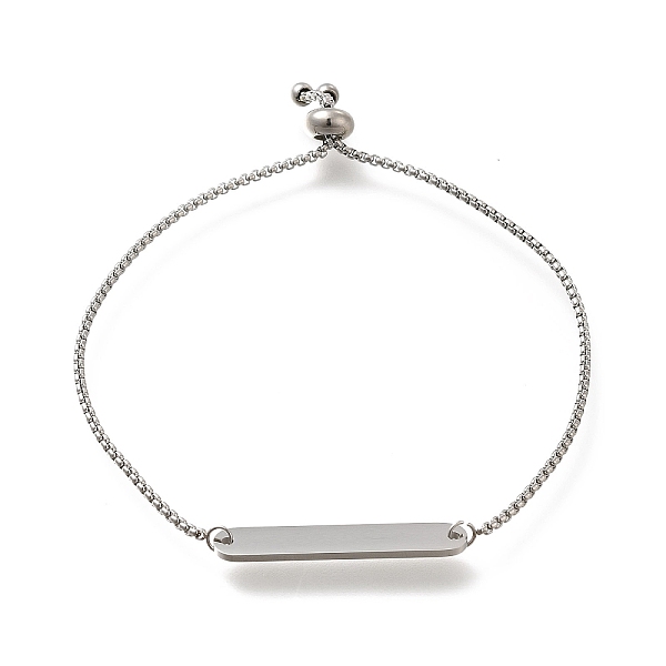 

PandaHall 304 Stainless Steel Box Chain Slider Bracelets, Blank Oval Rectangle Link Bracelets for Women, Stainless Steel Color, 10-1/4 inch...