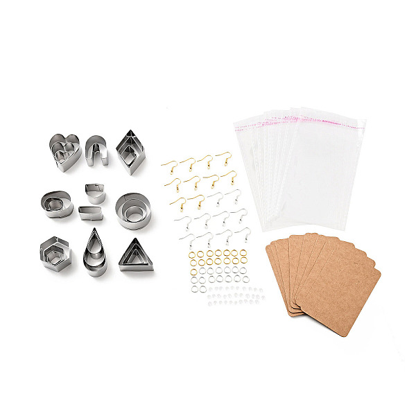 

PandaHall 430 Stainless Steel Clay Earring Cutters Set, Iron Earring Hook and Jump Ring, Paper Card, Ear Nuts, Self-Adhesive Bag, Bakeware...
