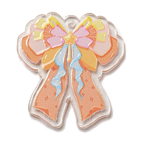 

PandaHall Acrylic Pendants, Bowknot, Light Salmon, 39.5x36.5x2.5mm, Hole: 2mm Acrylic Bowknot